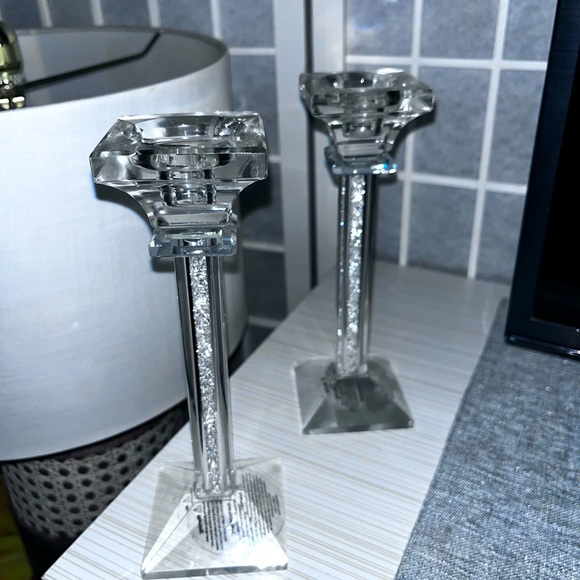 SILVER SPARKLE CANDLE HOLDERS - Picture 5 of 7
